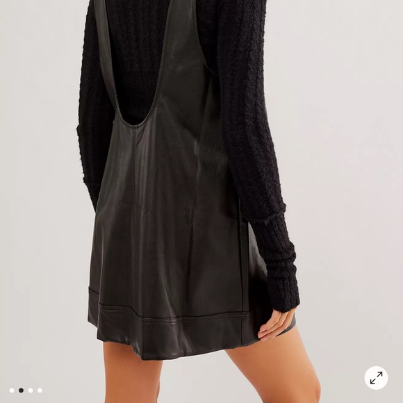FREE PEOPLE ALL AROUND VEGAN LEATHER MINI DRESS - Picture 2 of 4